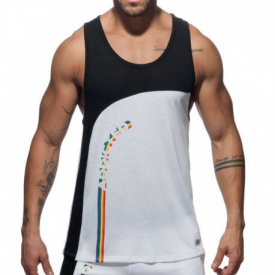 Addicted Rainbow Tank Top – White M
