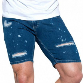 ES Collection Ripped Jean Bermuda – Navy 34