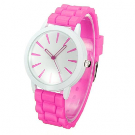 Casual Jelly Colors Silicone Band Analog Women Wrist Watch