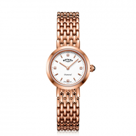 Rotary LB00901-70-D Women's Rose Gold Tone Diamond Wristwatch