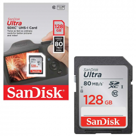 Sandisk Ultra SDXC SD Memory Card Class 10 – UHS-I Fast 80MB/s 128GB