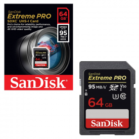 Sandisk Extreme Pro SDXC SD Memory Card UHS-1 U3 V30 95MB/s – 64GB