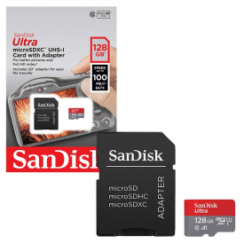 SanDisk Mobile Ultra Micro SD SDXC Memory Card UHS-1 A1 100MB/s with Full Size SD Card Adapter – 128GB