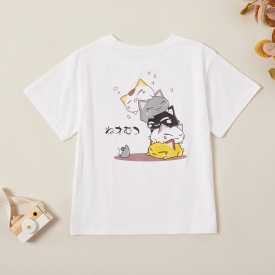 Beautiful Cute Cats Back Print Tees