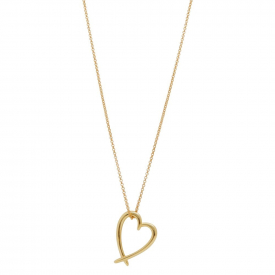 14ct Gold Plated Sterling Silver Crossover Heart Pendant Necklace