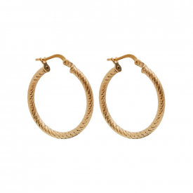 14ct Gold Plated Sterling Silver Twist Hoop Earrings