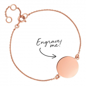 14ct Rose Gold Plated Sterling Silver 925 Disc Bracelet – Personalise By Engraving