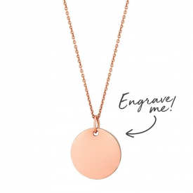 14ct Rose Gold Plated Sterling Silver 925 Disc Necklace – Personalise By Engraving
