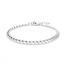 14ct Rose Gold Plated Sterling Silver 925 Heart Row Bracelet