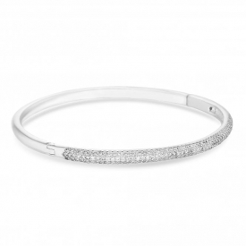 Sterling Silver 925 Cubic Zirconia Pave Bangle