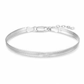 Sterling Silver 925 Flat Snake Bracelet