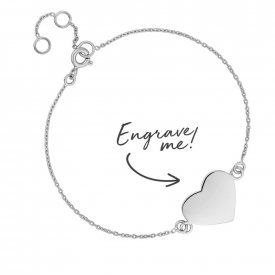Sterling Silver 925 Heart Bracelet – Personalise By Engraving