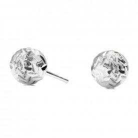 Sterling Silver 925 Textured Ball Stud Earring