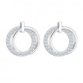 Sterling Silver 925 White Cubic Zirconia Polished Stud Earring