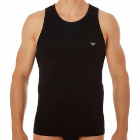 Emporio Armani Stretch Cotton Eagle Tank Top – Black M