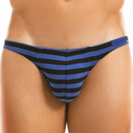 Modus Vivendi Striped Low Cut Bottomless Brief – Blue L