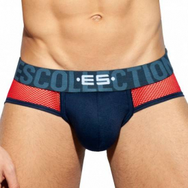 ES Collection Texas Briefs – Navy Blue – Red L