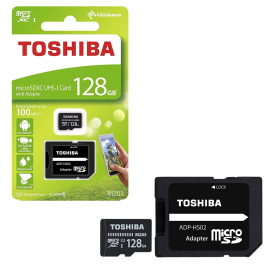 Toshiba M203 Micro SDXC UHS-I U1 Class 10 Memory Card with Full Size SD Card Adapter – 128GB