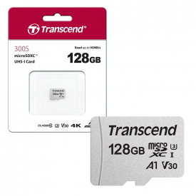 Transcend MicroSDXC Micro SD Memory Card UHS-I U3 V30 A1 Class 10 for 4K HD etc. – 128GB