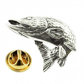 Turning Pike Fish Pewter Lapel Pin Badge