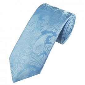 Van Buck Sky Blue Paisley Patterned Men’s Designer Tie