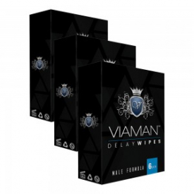 Viaman Ejaculation Control Delay Wipes – Male Enhancement Delay Wipes, Discreet Delay Wipes to Control Ejaculation – 3 Packs