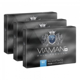 Viaman Plus – Natural Male Virility Enhancement Supplement – 800mg Strength & 60 Capsules – 3 Packs