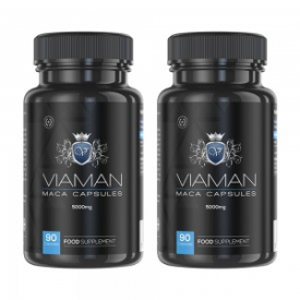 Viaman Maca Capsules – Powerful 5000mg Strength – Natural Male Enhancement Capsules For Performance And Drive – Rich in Amino Acids – 2 Pack