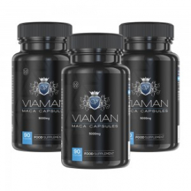 Viaman Maca Capsules – Powerful 5000mg Strength – Natural Male Enhancement Capsules For Performance And Drive – Rich in Amino Acids – 3 Pack