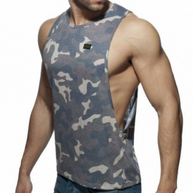Addicted Washed Camo Low Rider Tank Top – Khaki XL