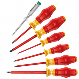 Wera Kraftform Comfort VDE Screwdriver 7 Piece Set 5 Slot 2 Pozi