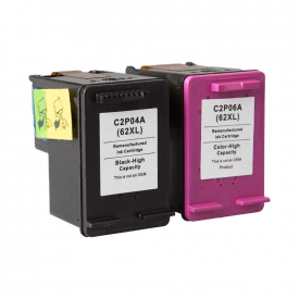 7dayshop Premium Remanufactured HP 62 XL Colour & Black Ink Pack (CP204A / CP206A)