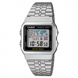 Casio Collection Digital LCD Watch. Stainless Steel, WorldTime, Alarm, Timer, Stopwatch etc. A500WEA-1EF
