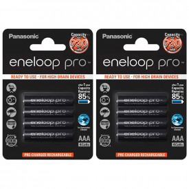 Panasonic Eneloop PRO AAA Rechargeable NiMh Batteries 930mAh – Extra Value 8 Pack