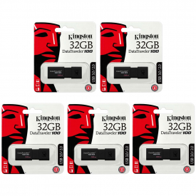 Kingston Data Traveler 100 G3 USB 3.0 Flash Drive Memory Stick – 32GB – Value 5 Pack