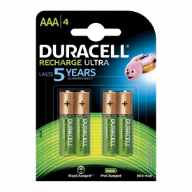 Duracell Duralock AAA Rechargeable Pre and Stay Charged NiMH 900mAh Capacity – 4 Pack