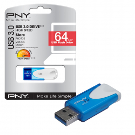 PNY Attache USB 3.0 Flash Drive USB 3.0 Memory Stick 80MB/s- 64GB