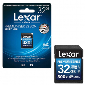 Lexar Premium Series SDXC SD Memory Card 300x Class 10 Speed Platinum II U1 – 32GB