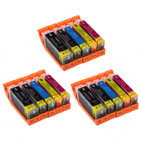 7dayshop Non-OEM Ink Cartridges PGI-550 XL CLI-551 for Canon Pixma Printers  – 15 Pack