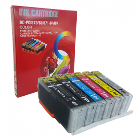 Non-OEM PGI-570 & CLI-571 XL 6 Ink with Grey Multipack for Canon Pixma Printers