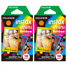 Fuji Instax Mini RAINBOW COLOURS Instant Film for Fujifilm Instax Mini Cameras – 20 Shot Pack