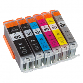 6 Non-OEM PGI-570XL CLI-571XL Ink Cartridges for Canon MG7750 MG7751 MG7752 MG7753
