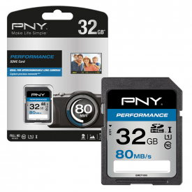 PNY Performance SD SDHC Flash Memory Card Class 10 UHS-1 80MB/s – 32GB