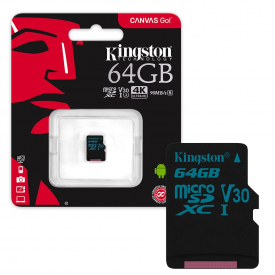 Kingston Canvas Go! Micro SD SDXC Memory Card 90MB/s UHS-1 V30 Class 10 – 64GB
