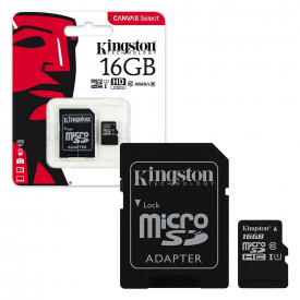 Kingston Canvas Select Micro SD SDHC Memory Card 80MB/s UHS-1 Class 10 With Adapter – 16GB
