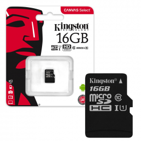 Kingston Canvas Select Micro SD SDHC Memory Card 80MB/s UHS-1 Class 10 – 16GB