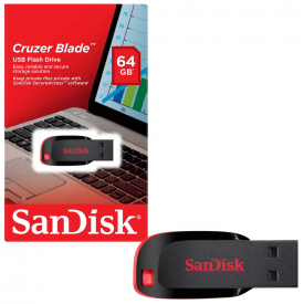 SanDisk Cruzer Blade USB 2.0 Flash Drive USB 2.0 Memory Stick – 64GB