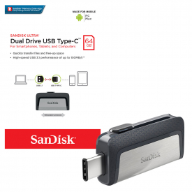 SanDisk Ultra Dual OTG USB 3.0 to Type C Connector Flash Drive USB Memory Stick – 64GB