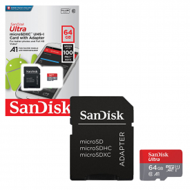 SanDisk Mobile Ultra Micro SD SDXC Memory Card UHS-1 A1 100MB/s with Full Size SD Card Adapter – 64GB