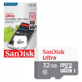 SanDisk Ultra Android MicroSDHC 32GB Class 10 A1 UHS-1 Memory Card up to 80Mbps